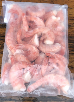 Riesengarnelen / Shrimps Wildfang ohne Kopf 16 - 20 Stück/lb, mit 20% Wasserglasurgewichtsanteil, 1 kg Beutel